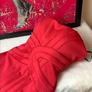 BeBe Strapless Red Dress